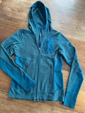 REI Teal Hooded Zip-Up Utility Jacket